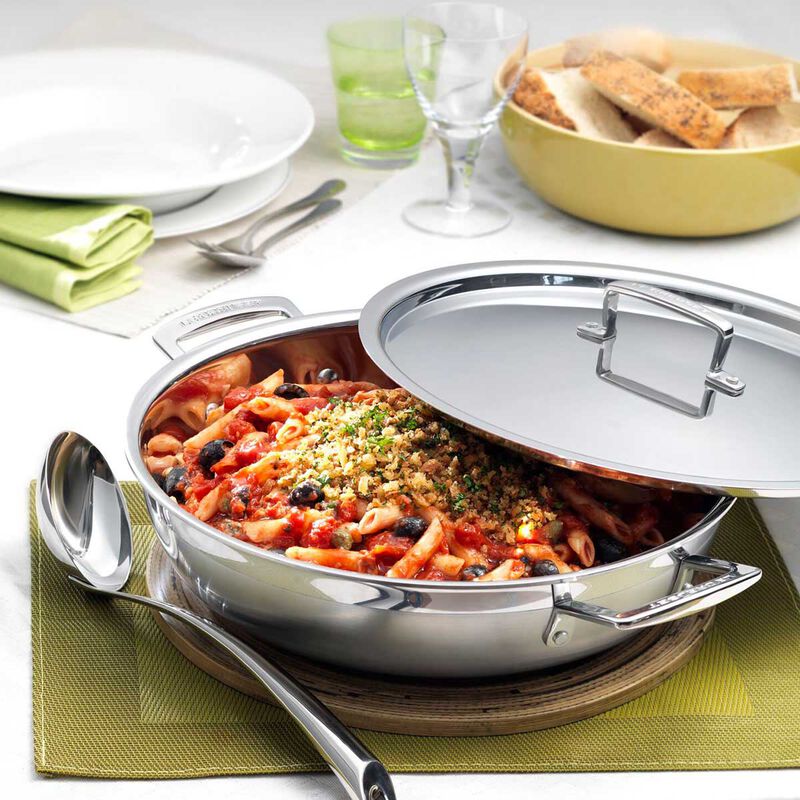 Le Creuset 3-PLY Stainless Steel Non-Stick Shallow Casserole with Lid 30cm image number 1